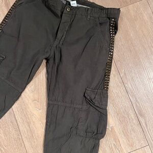 NSF Studded cropped pant army olive green size 30  NWOT